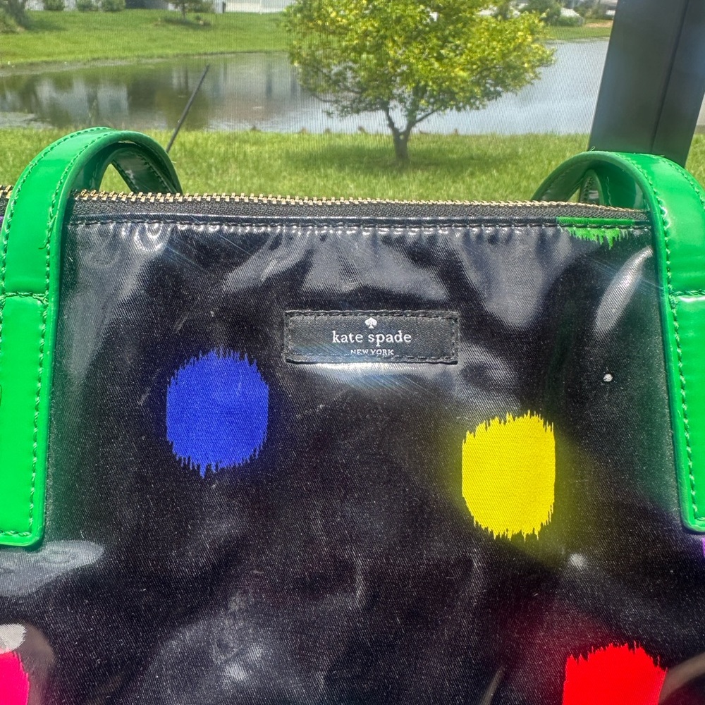 Kate Spade Large Diaper Bag Tote – Multicolor Polka Dot Patent Leather - Picture 5 of 13
